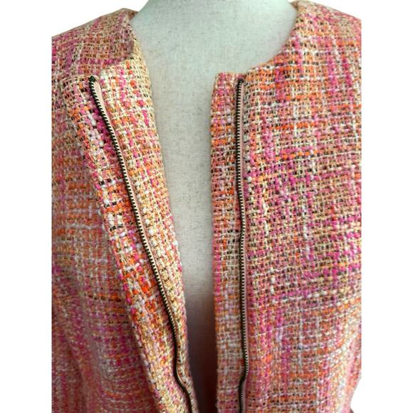 Vtg Talbots Pink Tweed Knit Blazer Jacket Size Small Wedding Guest Church Preppy - Picture 6 of 8
